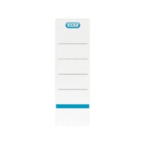 elba pack de 10 etiquetas autoadhesivas para archivadores de 80mm de ancho facil impresion color blanco