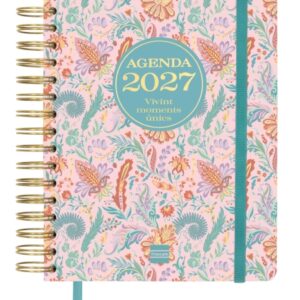 finocam vitae agenda de espiral en catalan 16 meses semana vista horizontal formato 4º 155x217mm tapa dura papel de 80g/m2 goma elastica bolsillo con fuelle multicolor