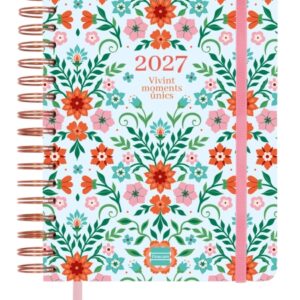 finocam vitae agenda de espiral en catalan 16 meses semana vista horizontal formato 4º 155x217mm tapa dura papel de 80g/m2 goma elastica bolsillo con fuelle multicolor