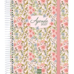 finocam cloe agenda de espiral en catalan 16 meses semana vista horizontal formato e10 155x212mm tapa dura papel de 100g/m2 goma elastica adhesivos tematicos multicolor