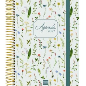 finocam cloe agenda de espiral en catalan 16 meses semana vista horizontal formato e10 155x212mm tapa dura papel de 100g/m2 goma elastica adhesivos tematicos multicolor