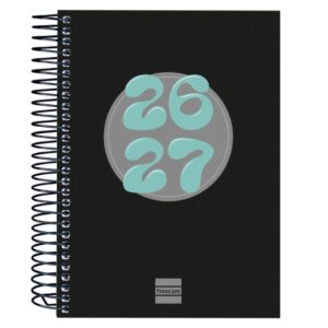 finocam cool agenda escolar 26/27 en catalan 1 dia por pagina formato 8º 120x164mm tapas de carton forrado papel de 80g/m2 espiral metalica esquinas microperforadas color negro