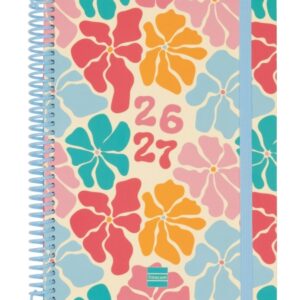 finocam diva agenda escolar 26/27 en catalan semana vista horizontal formato 4º 155x212mm tapas de carton forrado papel de 80g/m2 espiral esquinas microperforadas multicolor