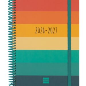 finocam diva agenda escolar 26/27 en catalan semana vista horizontal formato 4º 155x212mm tapas de carton forrado papel de 80g/m2 espiral esquinas microperforadas multicolor