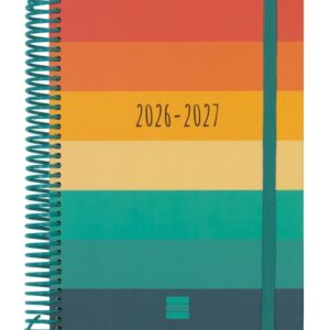 finocam diva agenda escolar 26/27 en catalan 1 dia por pagina formato 4º 155x212mm tapas de carton forrado papel de 80g/m2 espiral esquinas microperforadas multicolor