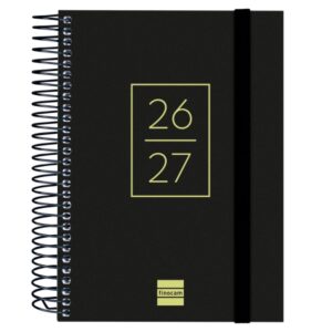 finocam secundaria agenda escolar 26/27 en catalan 1 dia por pagina formato 8º 120x164mm tapas de polipropileno papel de 80g/m2 espiral esquinas microperforadas color negro