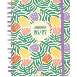 finocam cosmo cart agenda escolar 26/27 en catalan semana vista horizontal formato 4º 155x212mm tapas de carton forrado papel de 80g/m2 espiral esquinas microperforadas multicolor