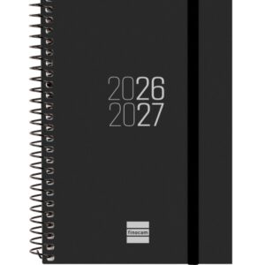finocam espir agenda escolar 26/27 en catalan semana vista horizontal formato e8 120x171mm tapas de polipropileno papel de 80g/m2 espiral esquinas microperforadas color negro