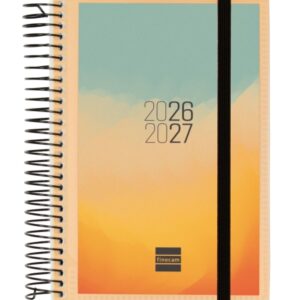 finocam espir agenda escolar 26/27 en catalan 1 dia por pagina formato e8 120x171mm tapas de polipropileno papel de 70g/m2 espiral metalica esquinas microperforadas multicolor