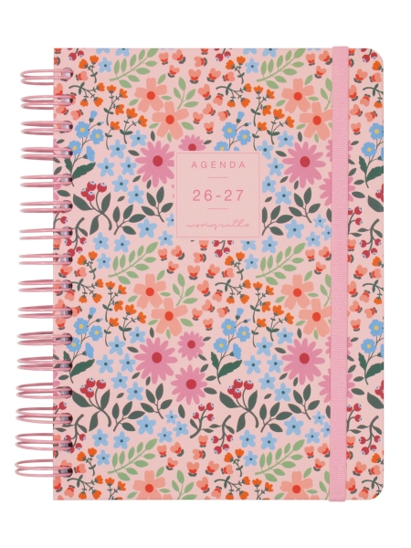 finocam moniquilla agenda escolar 26/27 en catalan 1 dia por pagina formato e10 155x212mm tapa dura papel de 80g/m2 espiral metalica multicolor