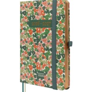 finocam minimal agenda de tapa dura internacional 18 meses semana vista horizontal formato m3 100x150mm papel crema de 80g/m2 bolsillo interior cierre con goma multicolor