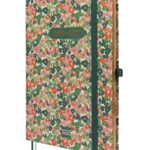 finocam minimal agenda de tapa dura internacional 18 meses semana vista horizontal formato m5 140x190mm papel crema de 80g/m2 bolsillo interior cierre con goma multicolor