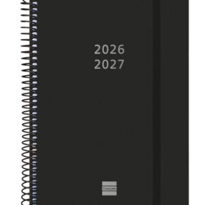 finocam espiral agenda internacional 18 meses semana vista horizontal formato e10 155x212mm tapas de polipropileno papel de 80g/m2 esquinas microperforadas color negro