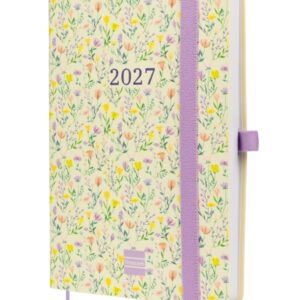 finocam capri agenda de tapa blanda 16 meses semana vista horizontal formato f4 118x168mm papel de 80g/m2 bolsillo interior cierre con goma multicolor