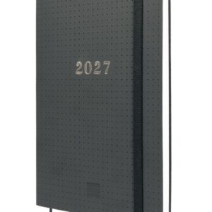 finocam dotted agenda de tapa flexible internacional 16 meses semana vista horizontal formato y10 140x204mm papel de 80g/m2 esquinas microperforadas cierre con goma color negro