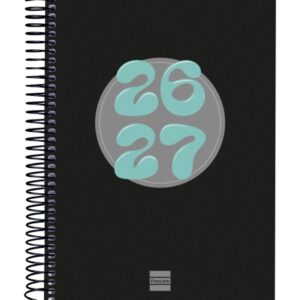 finocam cool agenda escolar 26/27 1 dia por pagina formato 4º 155x212mm tapas de carton forrado papel de 80g/m2 espiral metalica esquinas microperforadas color negro