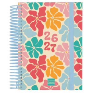 finocam diva agenda escolar 26/27 1 dia por pagina formato 8º 120x164mm tapas de carton forrado papel de 80g/m2 espiral de plastico esquinas microperforadas multicolor