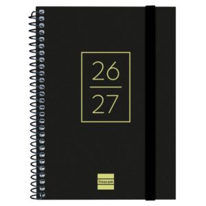 finocam secundaria agenda escolar 26/27 semana vista horizontal formato 8º 120x164mm tapas de polipropileno papel de 80g/m2 espiral metalica esquinas microperforadas color negro