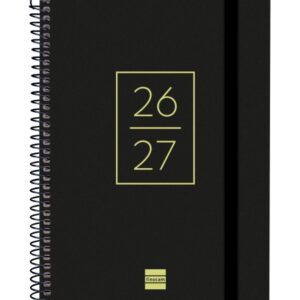 finocam secundaria agenda escolar 26/27 semana vista horizontal formato 4º 155x212mm tapas de polipropileno papel de 80g/m2 espiral metalica esquinas microperforadas color negro