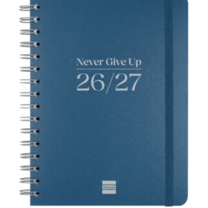 finocam cosmo flex agenda escolar 26/27 semana vista horizontal formato 4º 155x212mm tapas de polipropileno papel de 80g/m2 espiral metalica esquinas microperforadas color azul