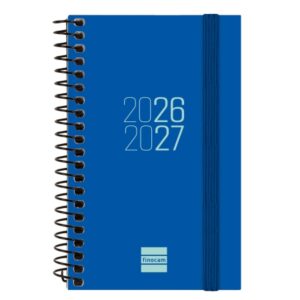 finocam espir agenda escolar 26/27 semana vista horizontal formato e3 79x127mm tapas de polipropileno papel de 80g/m2 espiral metalica esquinas microperforadas color azul
