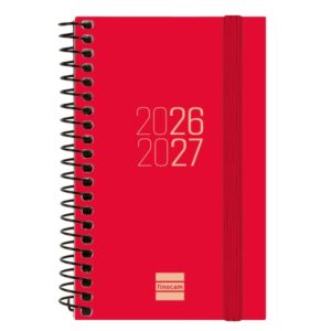 finocam espir agenda escolar 26/27 semana vista horizontal formato e3 79x127mm tapas de polipropileno papel de 80g/m2 espiral metalica esquinas microperforadas color rojo