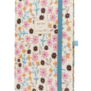 finocam moniquilla cuaderno de tapa dura 72 hojas formato a5 148x210mm papel crema de 80g/m2 liso bolsillo interior cierre con goma hojas microperforadas multicolor