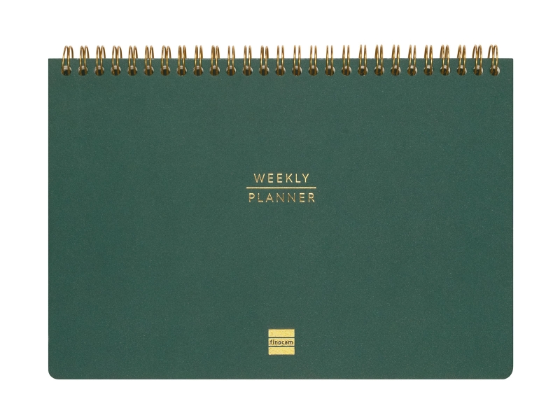 finocam haiku planificador sin fechar internacional semana vista vertical 240x165mm tapa dura papel de 95g/m2 57 semanas espiral metalica color verde