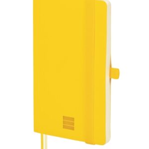 finocam nexo cuaderno de tapa blanda 72 hojas 90x150mm papel crema de 80g/m2 liso bolsillo interior cierre con goma hojas microperforadas color amarillo