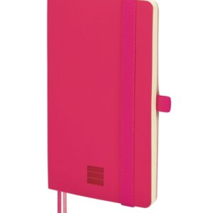 finocam nexo cuaderno de tapa blanda 72 hojas 90x150mm papel crema de 80g/m2 liso bolsillo interior cierre con goma hojas microperforadas color fucsia