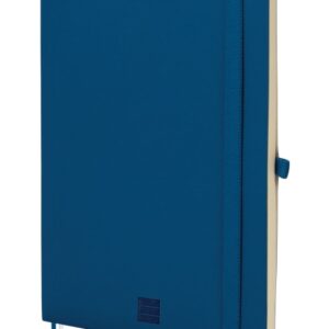 finocam nexo cuaderno de tapa blanda 72 hojas formato a5 148x210mm papel crema de 80g/m2 liso bolsillo interior cierre con goma hojas microperforadas color azul marino