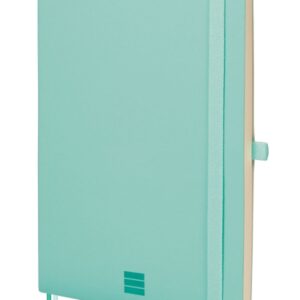 finocam nexo cuaderno de tapa blanda 72 hojas formato a5 148x210mm papel crema de 80g/m2 liso bolsillo interior cierre con goma hojas microperforadas color turquesa