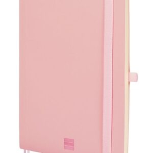 finocam nexo cuaderno de tapa blanda 72 hojas formato a5 148x210mm papel crema de 80g/m2 liso bolsillo interior cierre con goma hojas microperforadas color rosa