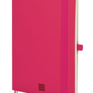 finocam nexo cuaderno de tapa blanda 72 hojas formato a5 148x210mm papel crema de 80g/m2 liso bolsillo interior cierre con goma hojas microperforadas color fucsia
