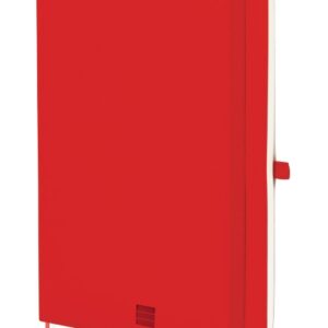 finocam nexo cuaderno de tapa blanda 72 hojas formato b5 176x250mm papel crema de 80g/m2 liso bolsillo interior cierre con goma hojas microperforadas color rojo