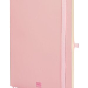 finocam nexo cuaderno de tapa blanda 72 hojas formato b5 176x250mm papel crema de 80g/m2 liso bolsillo interior cierre con goma hojas microperforadas color rosa
