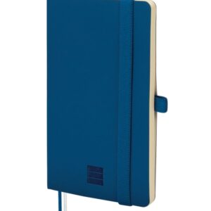 finocam nexo cuaderno de tapa blanda 72 hojas 90x150mm rayado horizontal papel crema de 80g/m2 bolsillo interior portaboligrafo hojas microperforadas color azul marino