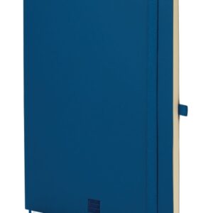 finocam nexo cuaderno de tapa blanda 72 hojas formato b5 176x250mm papel crema de 80g/m2 bolsillo interior cierre con goma portaboligrafo rayado horizontal color azul marino