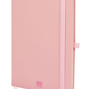 finocam nexo cuaderno de tapa dura 72 hojas formato a5 148x210mm papel crema de 80g/m2 liso bolsillo interior cierre con goma hojas microperforadas color rosa