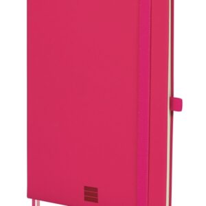 finocam nexo cuaderno de tapa dura 72 hojas formato a5 148x210mm papel crema de 80g/m2 liso bolsillo interior cierre con goma hojas microperforadas color fucsia