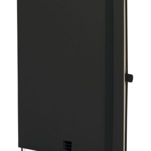 finocam nexo cuaderno de tapa dura 72 hojas formato b5 176x250mm papel crema de 80g/m2 liso bolsillo interior cierre con goma hojas microperforadas color negro