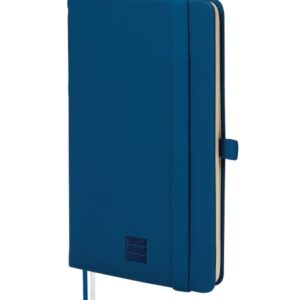 finocam nexo cuaderno de tapa dura 72 hojas 90x150mm rayado horizontal papel crema de 80g/m2 bolsillo interior portaboligrafo hojas microperforadas color azul marino