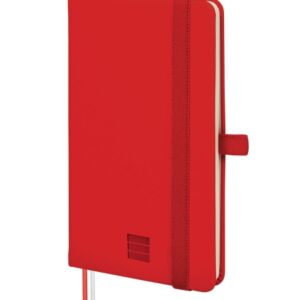 finocam nexo cuaderno de tapa dura 72 hojas 90x150mm rayado horizontal papel crema de 80g/m2 bolsillo interior portaboligrafo hojas microperforadas color rojo