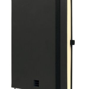 finocam nexo double cuaderno de tapa dura 144 hojas formato a5 148x210mm papel crema de 80g/m2 liso bolsillo interior cierre con goma hojas microperforadas color negro
