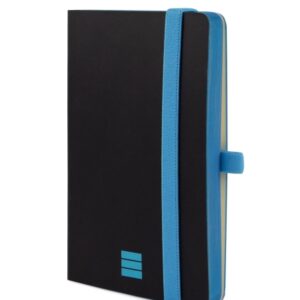 finocam modern cuaderno de tapa ligera 72 hojas 100x150mm papel crema de 80g/m2 liso bolsillo interior cierre con goma hojas microperforadas color negro
