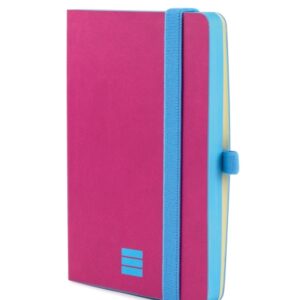 finocam modern cuaderno de tapa ligera 72 hojas 100x150mm papel crema de 80g/m2 liso bolsillo interior cierre con goma hojas microperforadas color rosa
