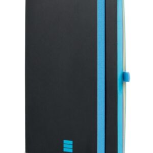 finocam modern cuaderno de tapa ligera 72 hojas formato a5 148x210mm papel crema de 80g/m2 liso bolsillo interior cierre con goma hojas microperforadas color negro