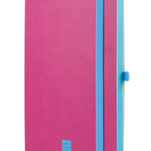 finocam modern cuaderno de tapa ligera 72 hojas formato a5 148x210mm papel crema de 80g/m2 liso bolsillo interior cierre con goma hojas microperforadas color rosa