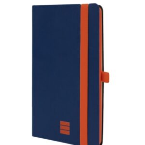 finocam modern cuaderno de tapa ligera 72 hojas 100x150mm papel crema de 80g/m2 bolsillo interior cierre con goma hojas microperforadas color azul