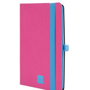 finocam modern cuaderno de tapa ligera 72 hojas 100x150mm papel crema de 80g/m2 bolsillo interior cierre con goma hojas microperforadas color rosa